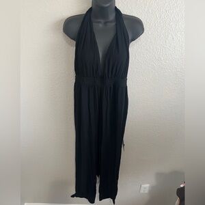 NWT Lulu's Classic Black Halter Jumpsuit XL
